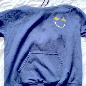 Zeta Tau Alpha sweatshirt with name on hood. Navy blue